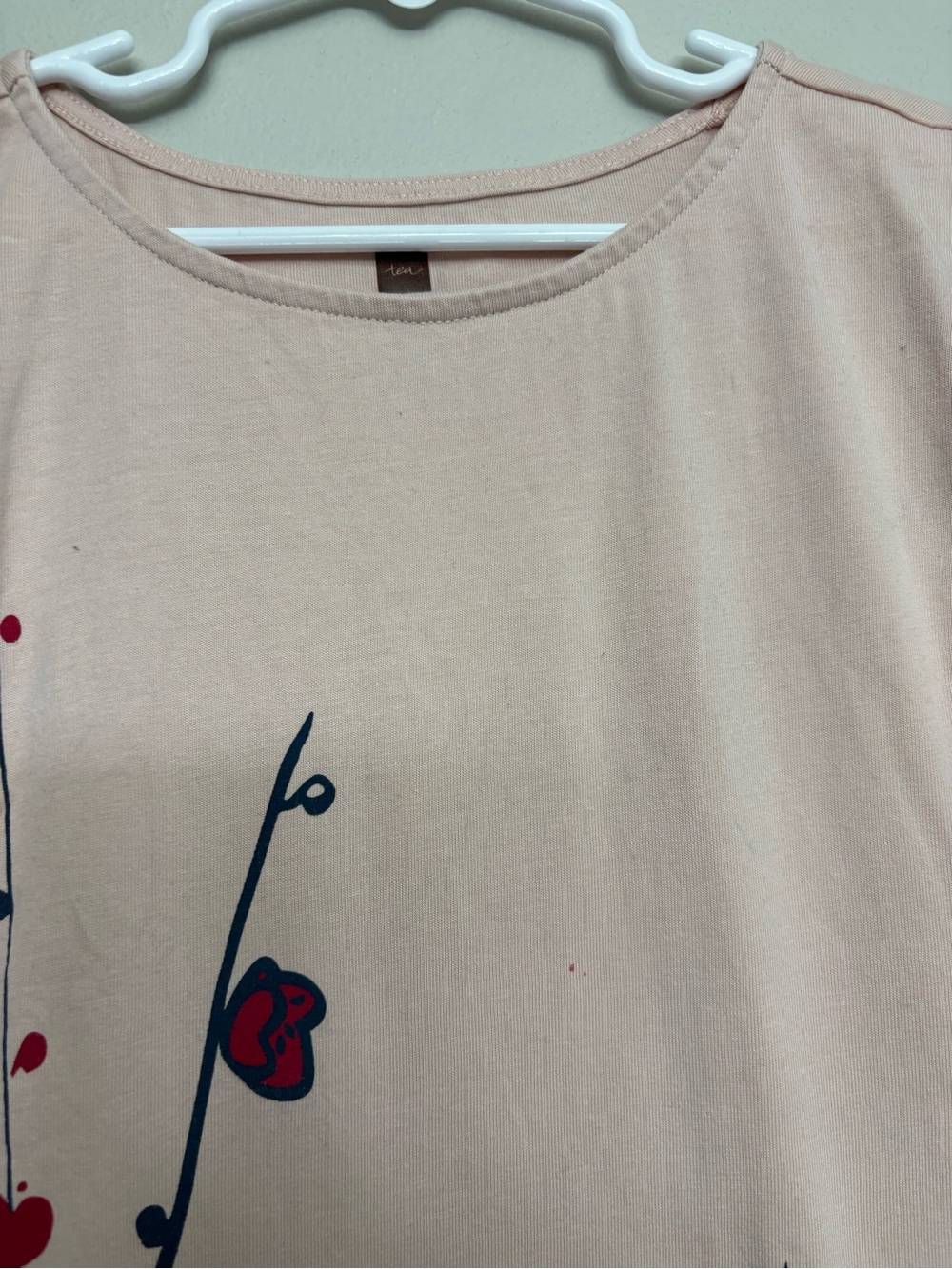 Tea Collection Pink Shift Dress with Red Floral Print - Picture 3 of 6